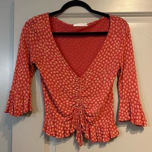Urban Outfitters red floral skater top